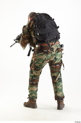 Whole Body Weapons-Rifle Man Pose with machine rifle White Army Athletic Bearded Studio photo references